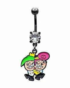 Cheapest 🌟 Cosmo and Wanda Dangle Belly Ring 14 Gauge - The Fairly OddParents ⭐
