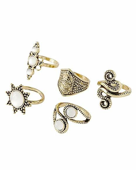 Cheapest π Multi-Pack Snake and Sun Antique Style Rings - 5 Pack π€© 3 Cheapest π Multi-Pack Snake and Sun Antique Style Rings - 5 Pack π€©