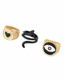 Outlet 🤩 Multi-Pack Snake Heart and Eye Rings - 3 Pack 🥰