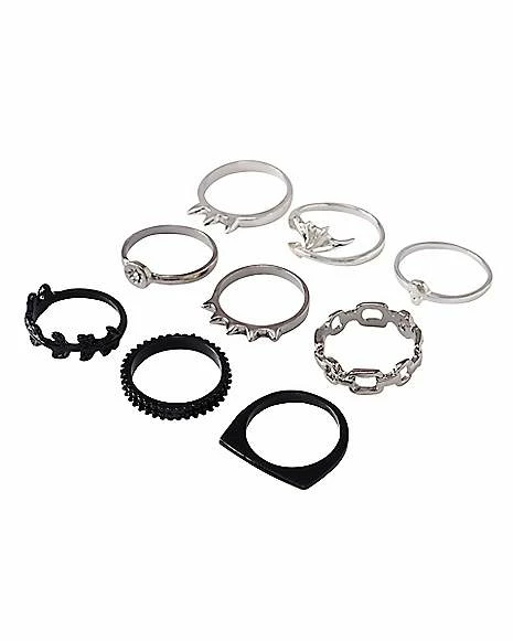 Outlet π Multi-Pack Spike Skull and Wing Rings - 9 Pack β€οΈ 3 Outlet π Multi-Pack Spike Skull and Wing Rings - 9 Pack β€οΈ