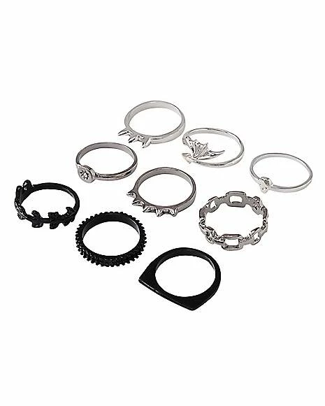 Outlet π Multi-Pack Spike Skull and Wing Rings - 9 Pack β€οΈ 4 Outlet π Multi-Pack Spike Skull and Wing Rings - 9 Pack β€οΈ - Image 2