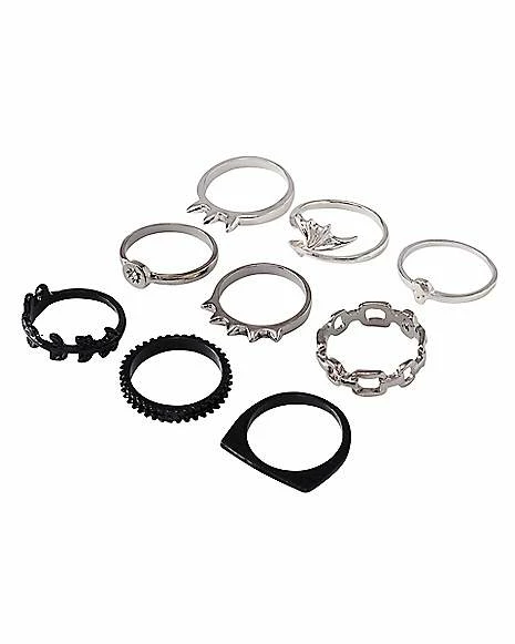 Outlet π Multi-Pack Spike Skull and Wing Rings - 9 Pack β€οΈ 5 Outlet π Multi-Pack Spike Skull and Wing Rings - 9 Pack β€οΈ - Image 3