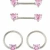 Brand new 𧨠Multi-Pack CZ Heart Hoop Nipple Rings and Barbells 4 Pack - 14 Gauge π 2 Brand new 𧨠Multi-Pack CZ Heart Hoop Nipple Rings and Barbells 4 Pack - 14 Gauge π -Playboy Shop 03843539 a