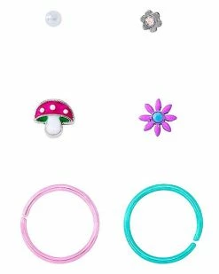 Best deal 🥰 Multi-Pack Mushroom Flower Assorted Nose Pins 6 Pack - 20 Gauge 🤩 -Playboy Shop 03843992 b