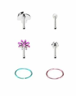 Best deal 🥰 Multi-Pack Mushroom Flower Assorted Nose Pins 6 Pack - 20 Gauge 🤩 -Playboy Shop 03843992 d