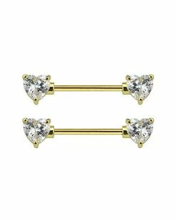 Wholesale ⌛ Clear CZ Heart Nipple Barbells ✨ -Playboy Shop 03844404 a
