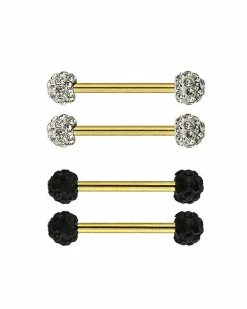 Discount 😉 Multi-Pack CZ Nipple Barbells - 2 Pair 😍 -Playboy Shop 03844438 a