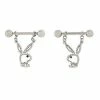 Best reviews of 😀 CZ Silvertone Playboy Bunny Dangle Nipple Barbells - 14 Gauge 😉