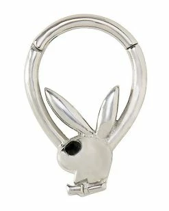 Buy ✔️ Silvertone Playboy Bunny Hinged Septum Ring - 16 Gauge 😀