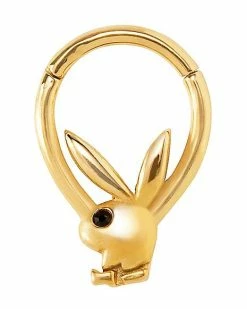 Promo ✨ Gold Plated Playboy Bunny Hinged Septum Ring - 16 Gauge 🛒