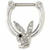 Flash Sale ❤️ CZ Playboy Bunny Clicker Septum Ring - 16 Gauge 😍 -Playboy Shop 03857257 a
