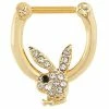 Cheap 🌟 CZ Gold Plated Playboy Bunny Clicker Septum Ring - 16 Gauge 😍 -Playboy Shop 03857273 a