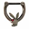 Budget ⭐ Black Playboy Bunny Clicker Septum Ring - 16 Gauge 🧨