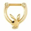 Hot Sale 🔔 Gold Plated Playboy Bunny Clicker Septum Ring - 16 Gauge 🎉 -Playboy Shop 03857323 a