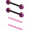Coupon 💯 Pink and Black Nipple Barbells with Extra Pins - 14 Gauge 🛒 -Playboy Shop 03860343 a