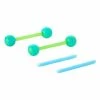 Discount 👏 Bioflex Blue and Green Nipple Barbells with Extra Pins - 14 Gauge ✨ -Playboy Shop 03860368 a