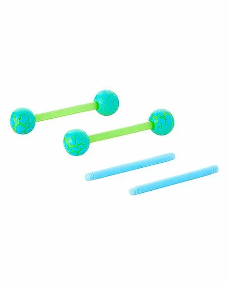 Discount π Bioflex Blue and Green Nipple Barbells with Extra Pins - 14 Gauge β¨ 3 Discount π Bioflex Blue and Green Nipple Barbells with Extra Pins - 14 Gauge β¨