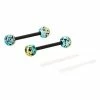 New 😀 Teal Moon Bioflex Nipple Barbells with Extra Barbells - 14 Gauge ✔️