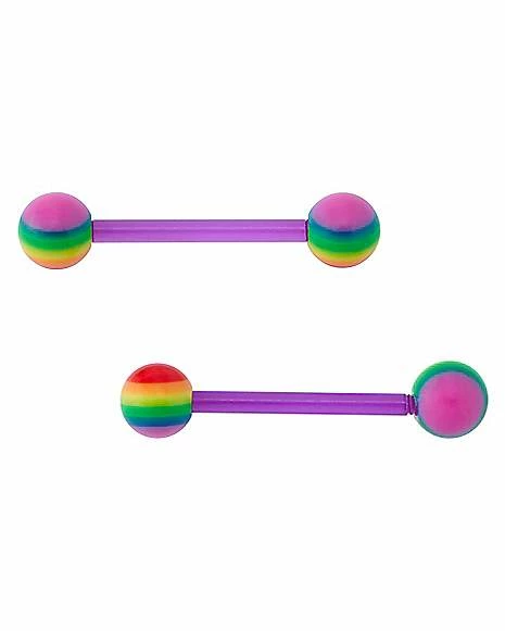 Best Pirce π Bioflex Rainbow Nipple Barbells with Extra Pins - 14 Gauge π₯ 4 Best Pirce π Bioflex Rainbow Nipple Barbells with Extra Pins - 14 Gauge π₯ - Image 2