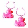 Brand new 🥰 Pink Hearts Rubber Duck Dangle Earrings - 18 Gauge ❤️ -Playboy Shop 03868221 a