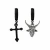 Hot Sale 😉 Baphomet and Cross Huggie Dangle Earrings - 18 Gauge ⌛ -Playboy Shop 03868445 a