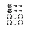 Best Sale ⌛ Multi-Pack CZ Beetle Studs Horseshoe Rings and Captive Rings 6 Pair - 18 Gauge 🌟 -Playboy Shop 03868502 a