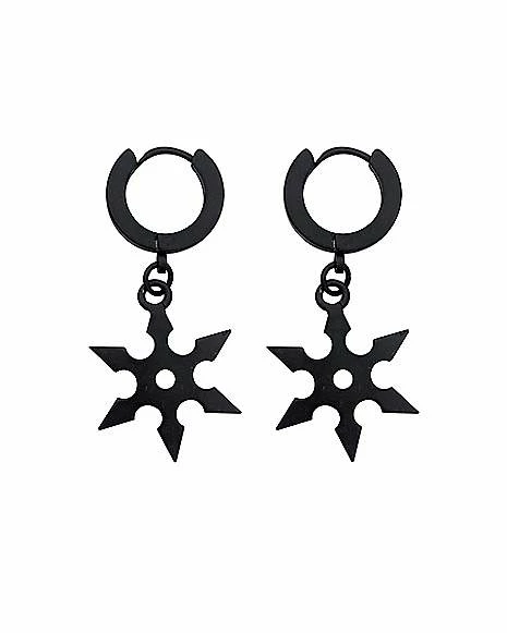 Cheap π Throwing Star Huggie Dangle Earrings - 18 Gauge β 3 Cheap π Throwing Star Huggie Dangle Earrings - 18 Gauge β