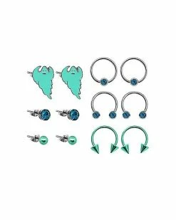 Cheap 🥰 Multi-Pack CZ Ghost Studs Horseshoe Rings and Captive Rings 6 Pair - 18 Gauge 🥰