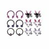 Cheap 🎁 Multi Pack Demon Goat Captive Horseshoe and Stud Earrings 6 Pack - 18 Gauge 😍 -Playboy Shop 03868635