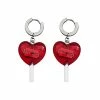Deals 🤩 Razor Heart Lollipop Huggie Dangle Earrings - 18 Gauge ✨ -Playboy Shop 03868668 a