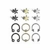 Best deal 🎉 Multi-Pack CZ Throwing Star Stud Earrings Horseshoe Rings and Captive Bead Rings 6 Pair - 18 Gauge ⌛ -Playboy Shop 03868676