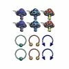 Outlet 🥰 Multi-Pack CZ Captive Horseshoe Rings and Mushroom Stud Earrings 6 Pair - 18 Gauge 🔥 -Playboy Shop 03868700 a