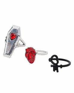 Deals π Multi-Pack Coffin Ribs Heart Rings - 5 Pack β 6 Deals π Multi-Pack Coffin Ribs Heart Rings - 5 Pack β -Playboy Shop 03868817 b