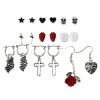 Best Pirce 🧨 Multi-Pack Bat Heart Skull Cross Brain Earrings - 9 Pair ✔️ -Playboy Shop 03868825 a