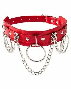 Flash Sale 😍 Red Triple O-Ring Drop Chain Collar Choker Necklace 😉