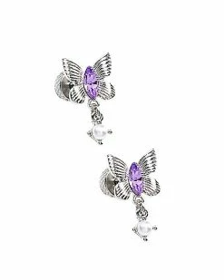 Outlet ✨ Purple Butterfly Dangle Fake Plugs - 18 Gauge ✨ 7 Outlet ✨ Purple Butterfly Dangle Fake Plugs - 18 Gauge ✨ -Playboy Shop 03868908 b