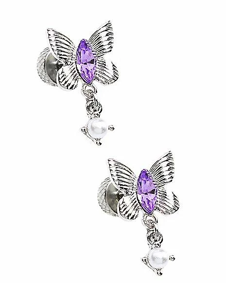 Outlet ✨ Purple Butterfly Dangle Fake Plugs - 18 Gauge ✨ 5 Outlet ✨ Purple Butterfly Dangle Fake Plugs - 18 Gauge ✨ - Image 3