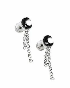 Brand new ✔️ Crescent Moon Dangle Fake Plugs - 18 Gauge 🤩 -Playboy Shop 03868916 b