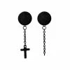 Wholesale ⭐ Black Cross Mismatch Chain Dangle Fake Plugs - 18 Gauge 🛒 -Playboy Shop 03869005 a