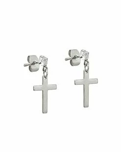 Best reviews of 🎉 CZ Cross Dangle Stud Earrings - 20 Gauge 🎉