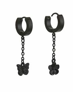 Best Sale π Butterfly and Flower Dangle Hoop Huggie Earrings - 18 Gauge π€© 5 Best Sale π Butterfly and Flower Dangle Hoop Huggie Earrings - 18 Gauge π€© -Playboy Shop 03869575 b