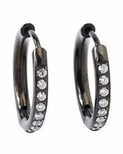 Wholesale ⭐ CZ Black Prong Hoop Rings - 20 Gauge 🔥