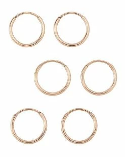 Cheap 🎁 Multi-Pack Rose Goldplated Endless Hoop Earrings 6 Pack - 20 Gauge 😀
