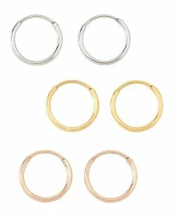 Promo 😀 Multi-Pack Gold Silver Rose Goldtone Endless Hoop Earrings 6 Pack - 20 Gauge 😍