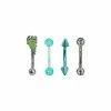 Budget 🎁 Multi-Pack Glow in the Dark Ghost Curved Barbells 4 Pack - 16 Gauge ⭐