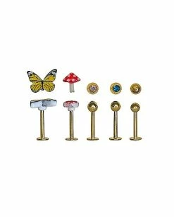 Promo 😉 Multi Pack Butterfly Mushroom Labrets 5 Pack - 16 Gauge ❤️