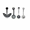 Budget π Multi-Pack Round CZ Black Butterfly Belly Rings 4 Pack - 14 Gauge π 2 Budget π Multi-Pack Round CZ Black Butterfly Belly Rings 4 Pack - 14 Gauge π -Playboy Shop 03871308 A