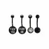 Budget ❤️ Multi-Pack Fuck Me Belly Rings 4 Pack - 14 Gauge ✨