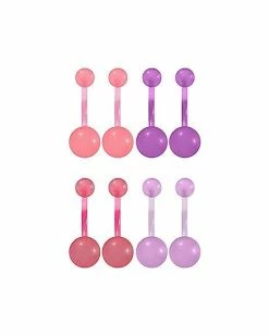 Budget ✔️ Multi-Pack Ombre Pink and Purple Belly Rings 8 Pack - 14 Gauge 🧨 -Playboy Shop 03871332 a