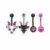 Outlet ❤️ Multi-Pack CZ Goat Belly Rings 4 Pack - 14 Gauge 👍 -Playboy Shop 03871373 A
